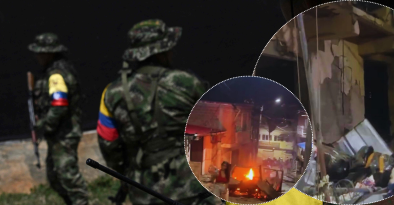 Los videos de cómo sucedió el atentado con carro bomba en Suárez: la explosión, las ráfagas de fusil y la violenta madrugada que vivieron en el Cauca