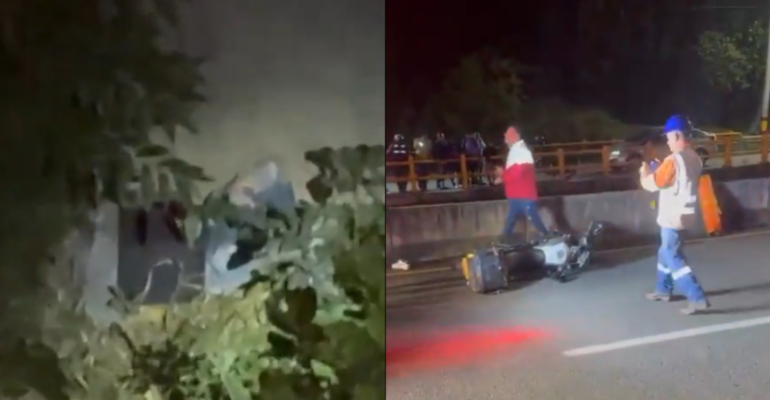 Un motociclista cayó más de 50 metros al vacío en la vía entre San Jerónimo y Santa Fe de Antioquia: un conductor lo habría cerrado y escapó del lugar