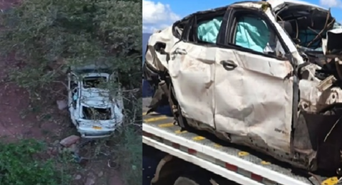 Camioneta de turistas rodó 20 metros al cañón de Sogamoso: se bajaron del vehículo para mirar los paisajes y habrían dejado el carro sin freno de mano