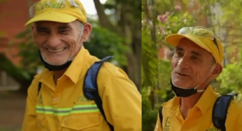 La historia de Don William, quien fue habitante de calle, se superó y ahora cuida y limpia los parques de Bucaramanga, vivió 30 años en las drogas