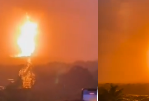 Emergencia en Antioquia por erupción de un volcán en San Juan de Urabá: videos muestran una gran columna de fuego
