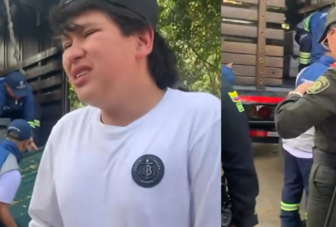 Video | Joven vendedor rompe en llanto tras el decomiso de su carreta de frutas en Medellín: ‘Eso no se le hace a los trabajadores’