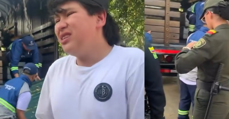 Video | Joven vendedor rompe en llanto tras el decomiso de su carreta de frutas en Medellín: ‘Eso no se le hace a los trabajadores’