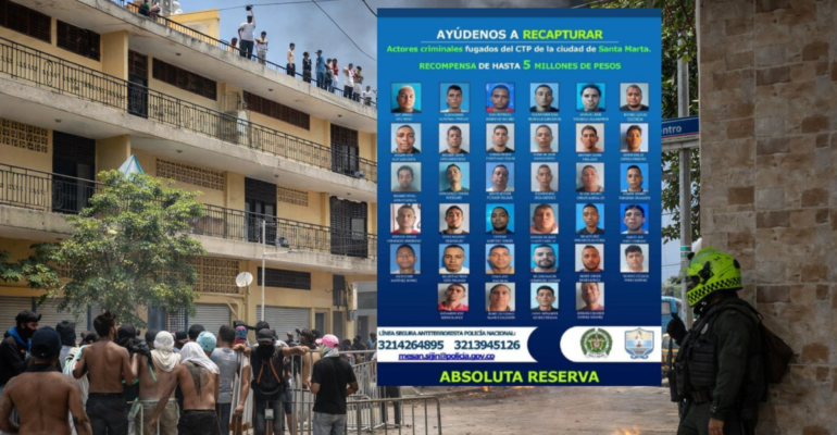 Detalles del motín en centro de detención de Santa Marta: presos salieron, se bañaron en el mar y 34 no regresaron