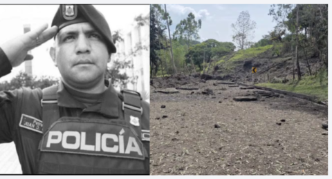 La vía Panamericana quedó con destrozos, luego de la explosión de un artefacto al paso de patrulla de Policía: ¿quién era el uniformado asesinado?