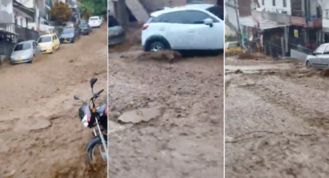 Videos de la grave emergencia por fuertes lluvias en Medellín que dejan una menor fallecida: carros arrastrados por la corriente y árboles caídos