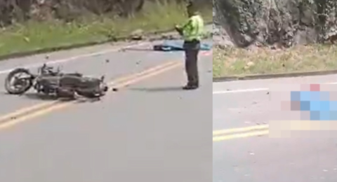 Motociclista de 25 años murió tras caída de rocas en la vía La Pintada–Supía, en Caldas: iba en una Suzuki Gixxer
