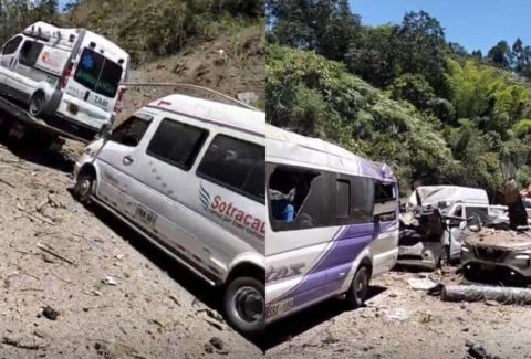 Video del ataque terrorista en la vía Panamericana que deja al menos 14 personas muertas y más de 20 heridos: cilindro cayó sobre un bus en Cauca