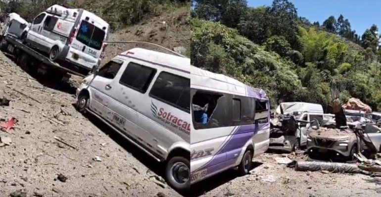 Video del ataque terrorista en la vía Panamericana que deja al menos 14 personas muertas y más de 20 heridos: cilindro cayó sobre un bus en Cauca
