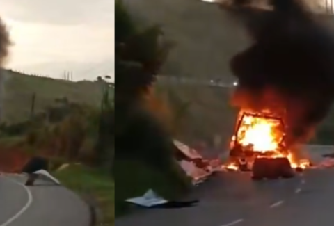 Reportan vehículo incinerado en vía Panamericana en Santander de Quilichao: Policía investiga si se trata de nuevo ataque en el Cauca con explosivos