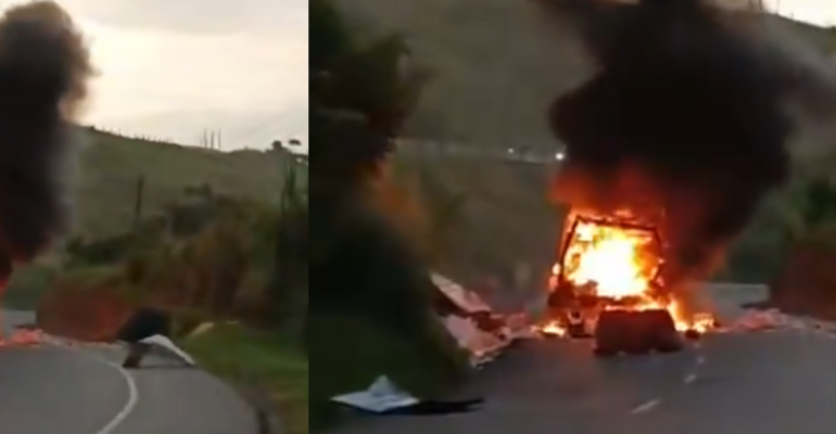 Reportan vehículo incinerado en vía Panamericana en Santander de Quilichao: Policía investiga si se trata de nuevo ataque en el Cauca con explosivos