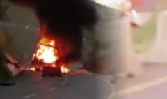 Así está la vía Panamericana por el atentado con camión incinerado en Santander de Quilichao: autoridades tratan de desactivar explosivos en el área