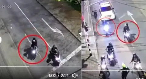 De película, video de cómo motociclistas armados iban a robar a otro en las calles de Medellín y la Policía lo evitó: el alcalde presentó la grabación
