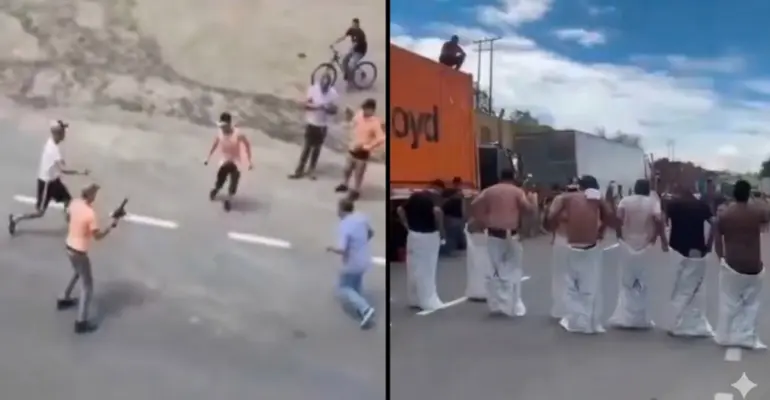 Video | Entre partidos de fútbol y actividades recreativas, transportadores resisten la espera por el bloqueo minero en la vía a Buenaventura