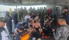 La Armada Nacional rescató a 10 náufragos que habían sucumbido a la fuerza del mar en el Golfo de Urabá: entre los viajeros hay una menor de 13 años