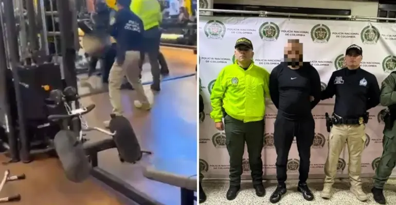 Video | Así capturaron a narco buscado por tráfico de fentanilo mientras se ejercitaba en el gimnasio de un exclusivo centro comercial de Medellín