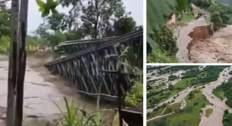 Fuertes lluvias dejan a Arauca incomunicada por vía terrestre tras el colapso de puentes por crecientes súbitas: Ideam emite alerta roja