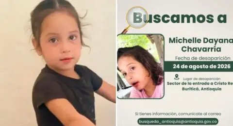 Tras una semana de búsqueda, Michelle Dayana Henao, de seis años, fue encontrada sin vida en zona rural de Buriticá, Antioquia