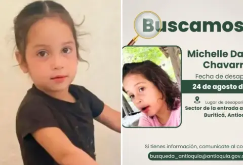 Tras una semana de búsqueda, Michelle Dayana Henao, de seis años, fue encontrada sin vida en zona rural de Buriticá, Antioquia
