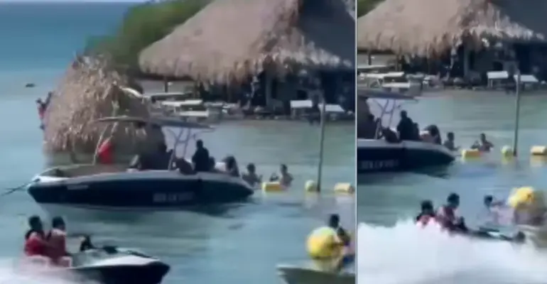Una moto acuática chocó contra una lancha que movilizaba a turistas en Cholón, Cartagena: video es pista clave para la investigación del caso