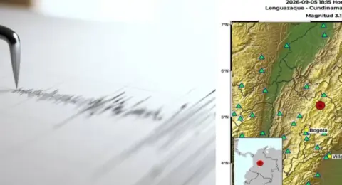 Tembló cerca de Bogotá: sismo de magnitud 3,1 se registró este sábado en Cundinamarca y tuvo una profundidad de 145 kilómetros