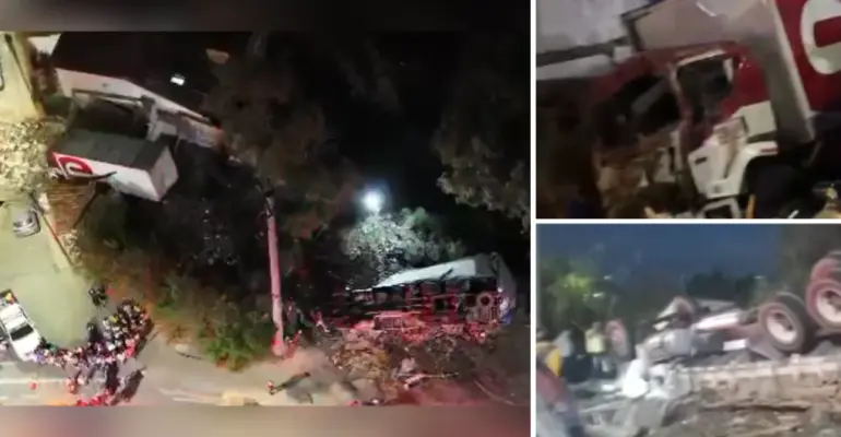 Esta es la hipótesis del fuerte accidente que dejó un camión estrellado contra una vivienda en Girón: hay 6 heridos y una persona muerta