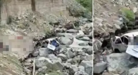 Grave accidente en la vía Medellín-Salgar tras desprendimiento de rocas: habría cuatro personas fallecidas y tres heridas
