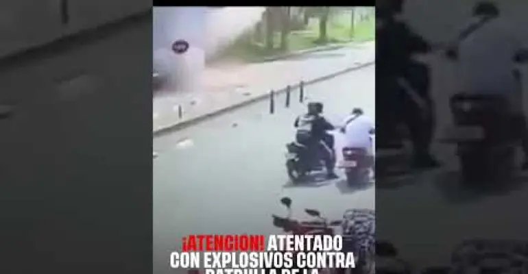 Video del momento del atentado con explosivos contra la Policía en Popayán, Cauca: en el ataque terminaron heridos dos agentes y tres civiles
