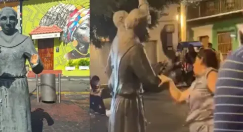 Estatua dañada en Cartagena: piden aplicar a turista una reparación como la de ‘Epa Colombia’ y alcalde exige que responda