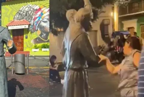 Estatua dañada en Cartagena: piden aplicar a turista una reparación como la de ‘Epa Colombia’ y alcalde exige que responda
