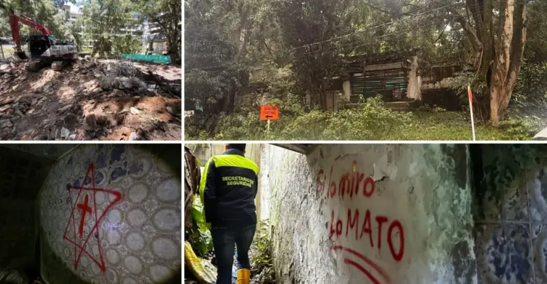 Las imágenes inéditas del interior de la 'casa del terror' de El Poblado, en Medellín, que perteneció a la viuda de Pablo Escobar y fue demolida
