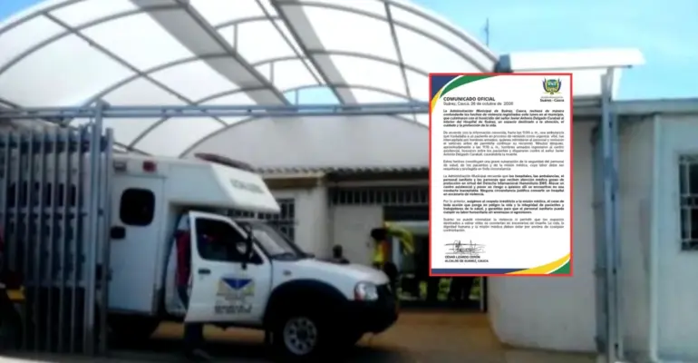 Hombres armados asesinaron a un paciente dentro del hospital de Suárez, Cauca, minutos después de interceptar una ambulancia: Alcaldía exige respeto